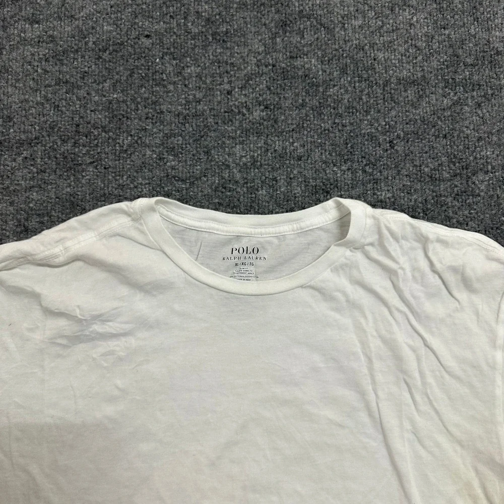 Polo Ralph Lauren T-Shirt Mens Size XL White Slim Fit Cotton Crew Neck Pony Logo